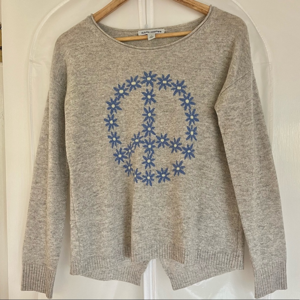 ☮️ Cute Cashmere Daisy Peace Sign Sweater ☮️